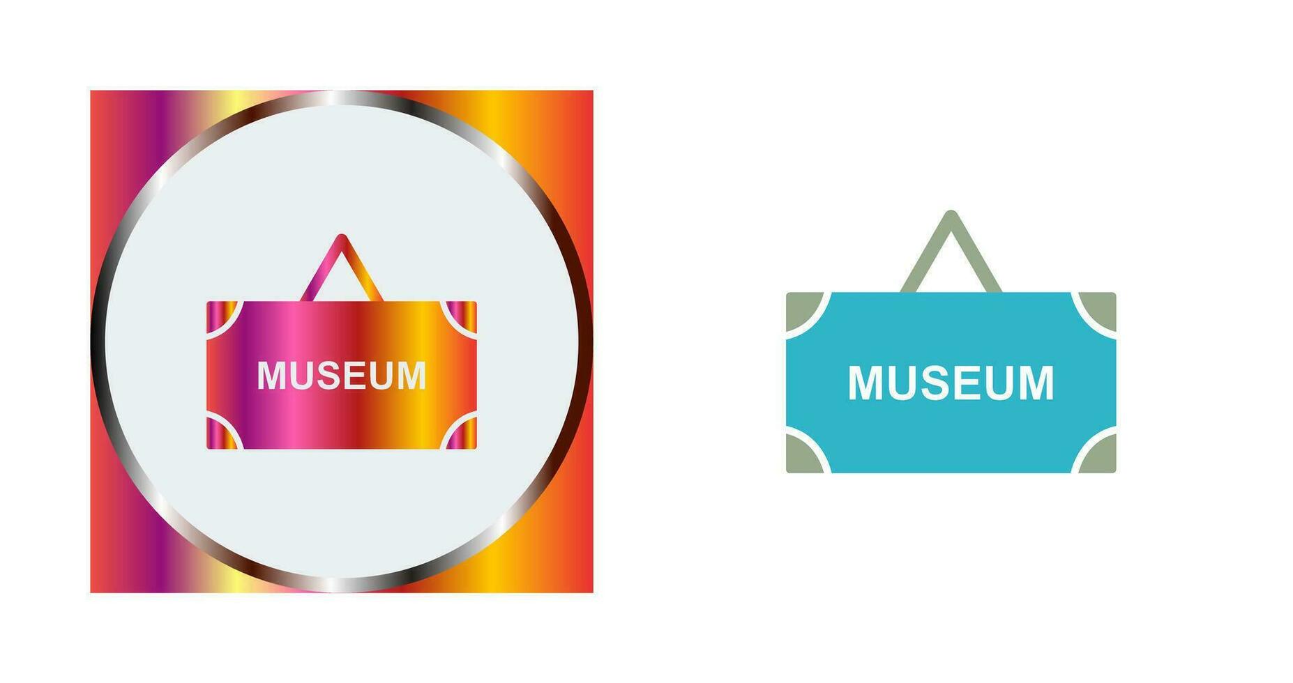 icono de vector de etiqueta de museo