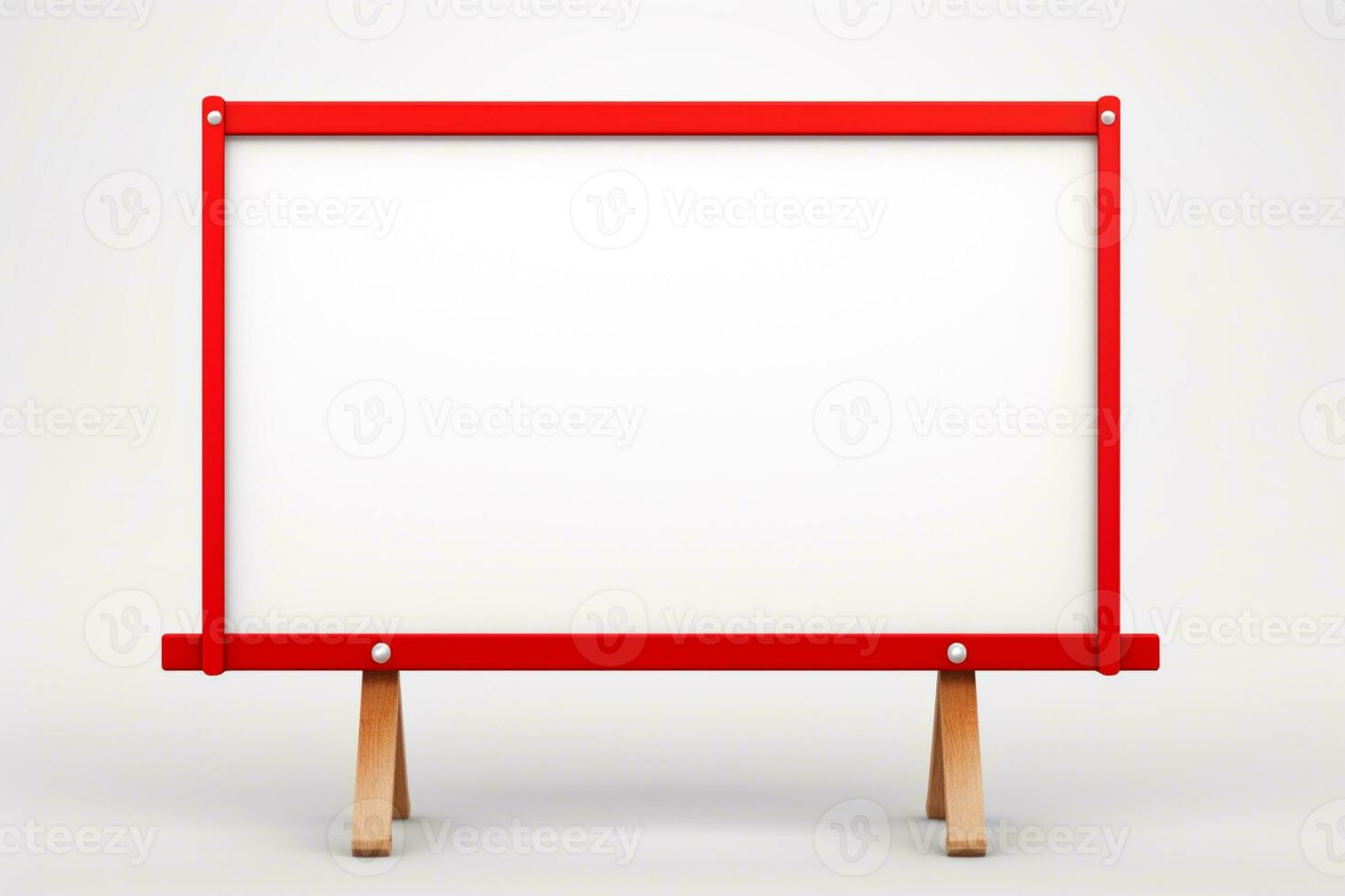 Blank white board on isolated White background ai generative photo