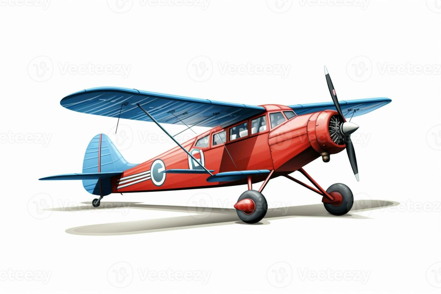 Airplane on isolated White background ai generative photo