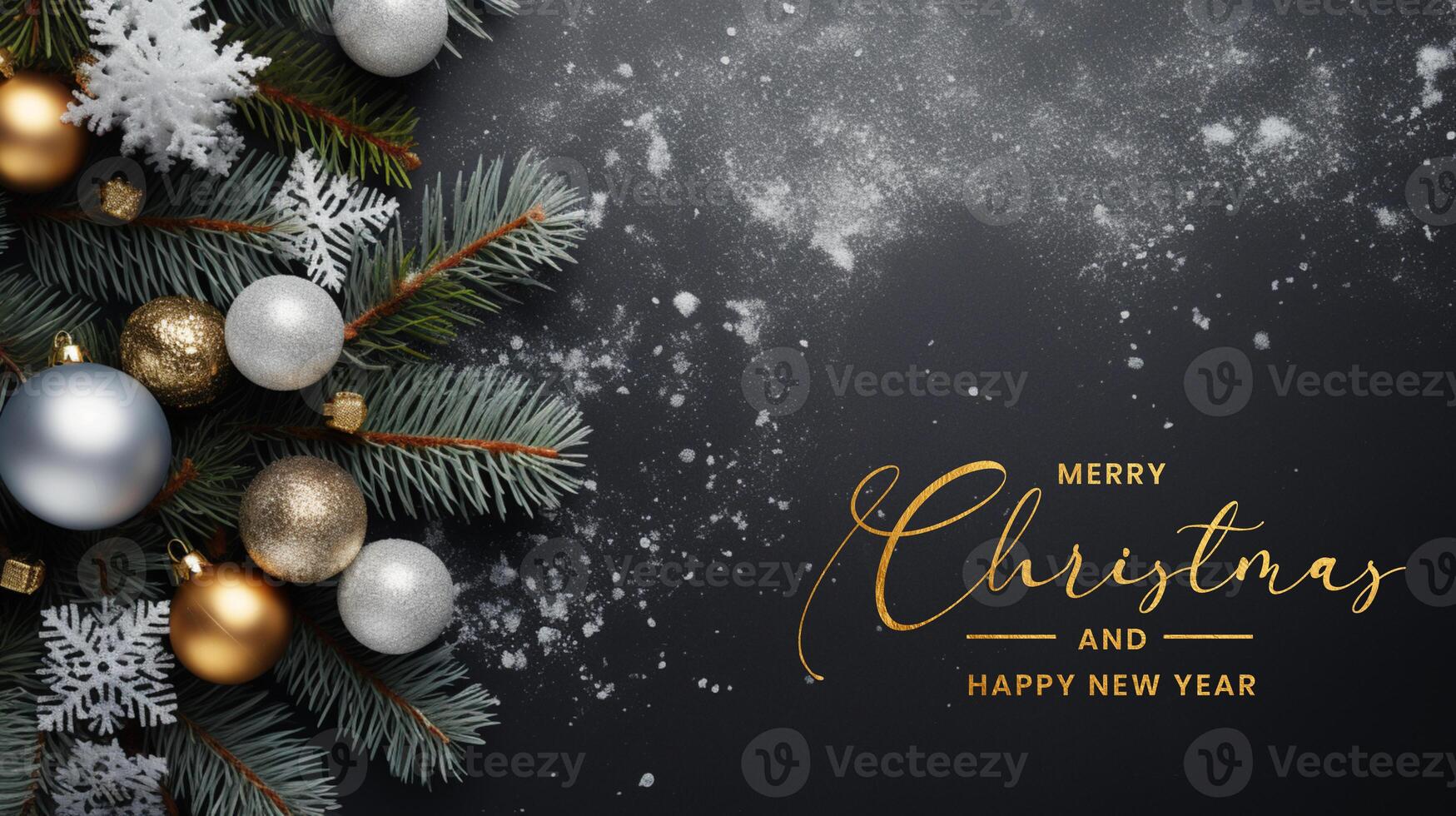 christmas and new year background concept made with christmas decoration ornamentsAI Generative photo