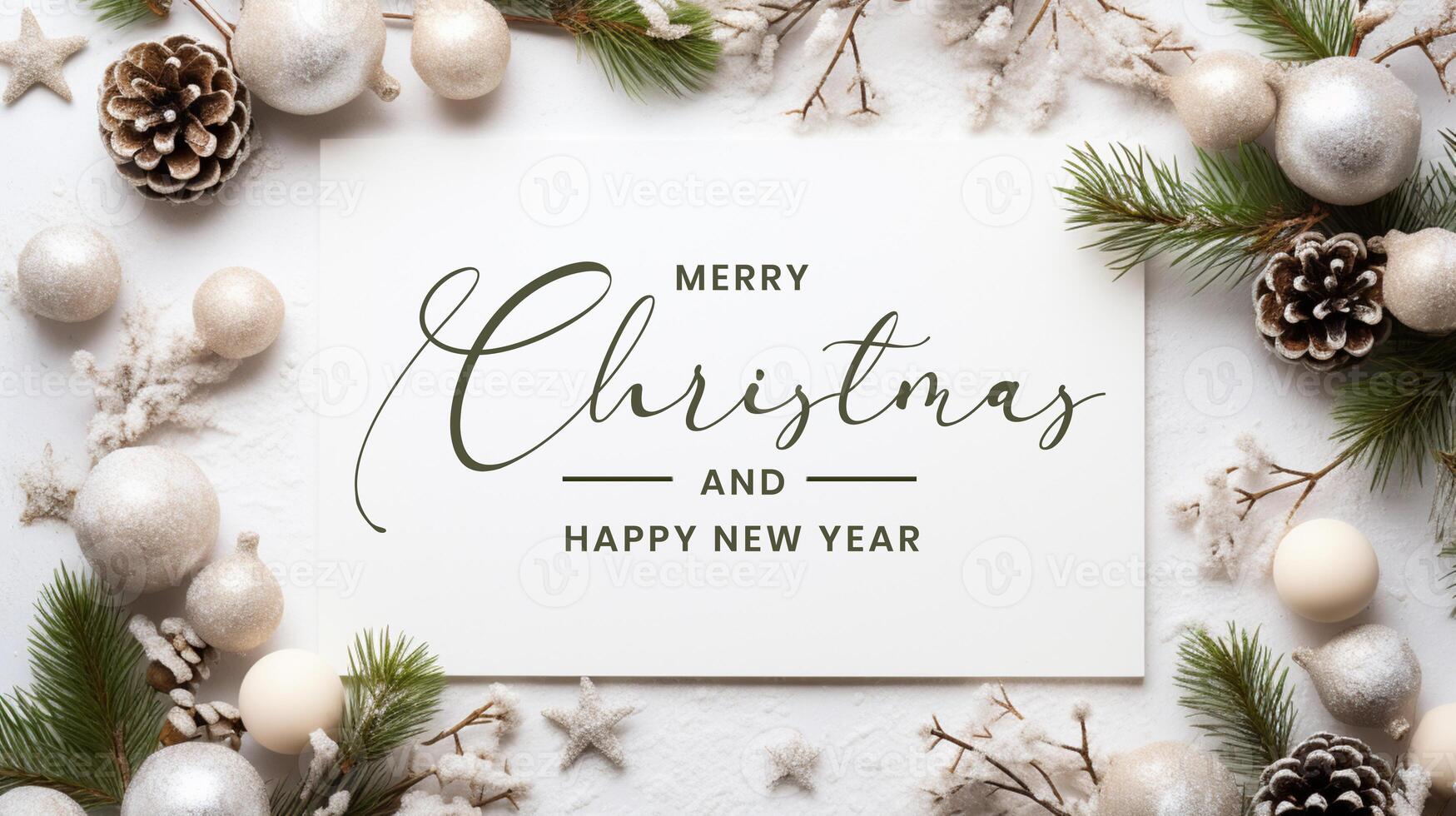 beautiful composition with Christmas ornaments on a white background photo