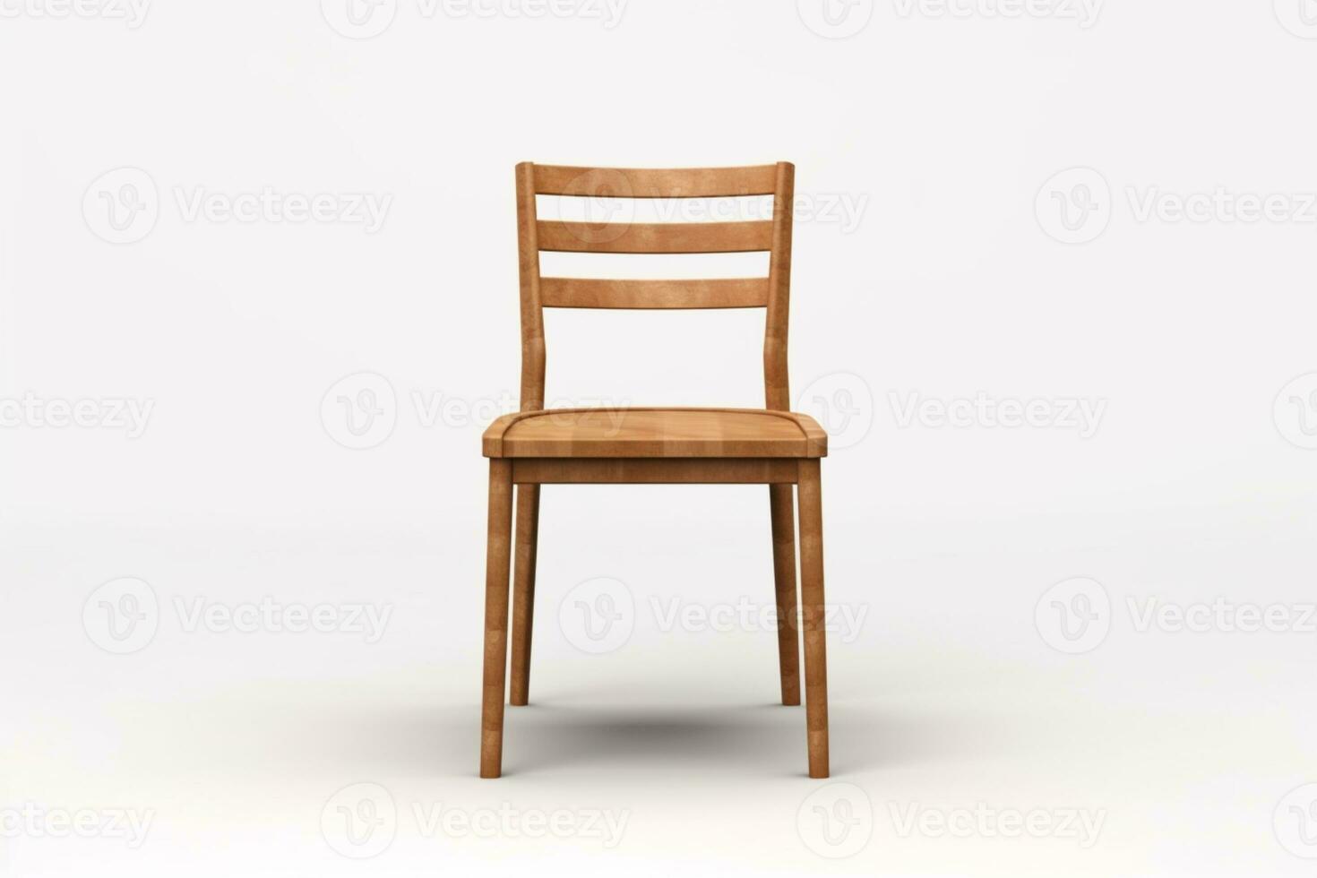 Wooden chair on isolated White background ai generative photo