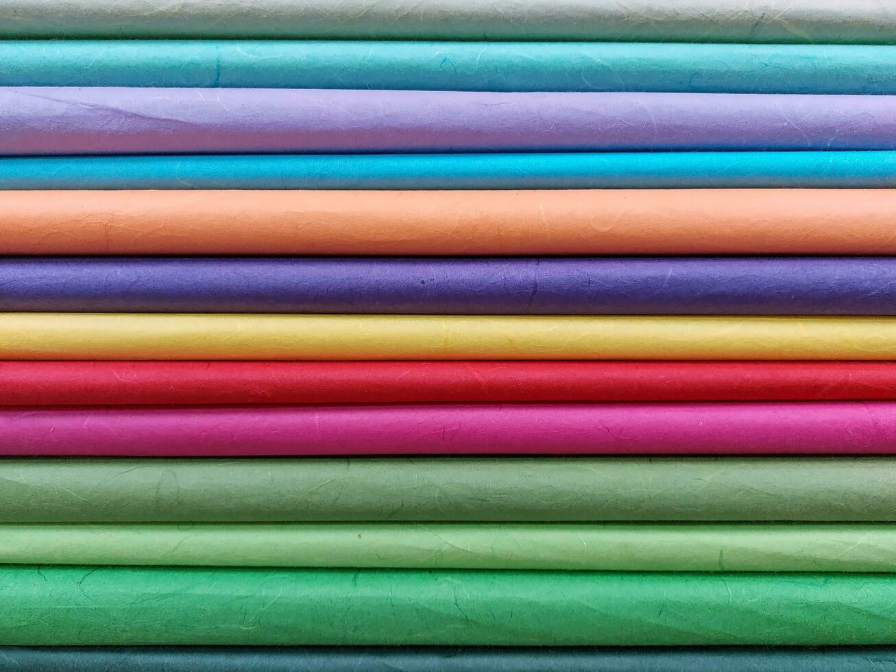 colorful cloth shop Arrange the fabrics in layers. photo