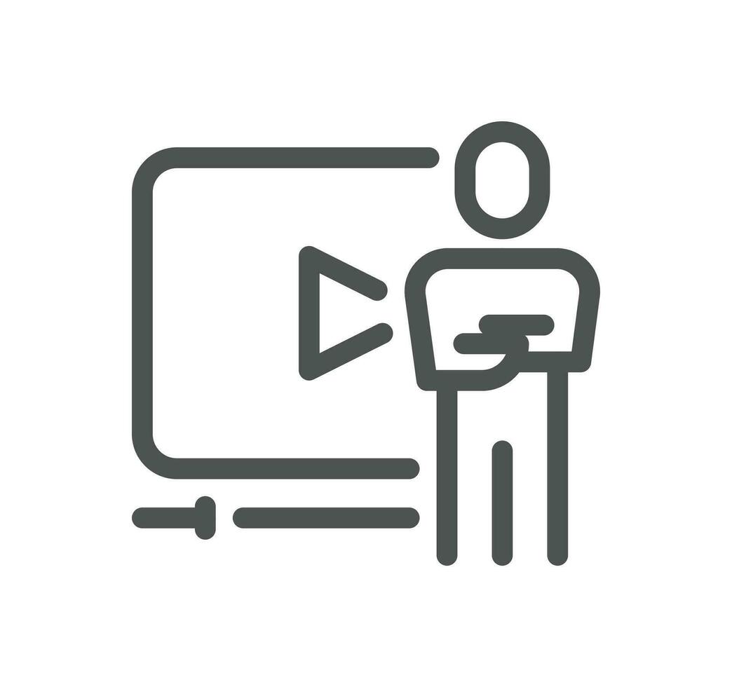 Online education related icon outline and linear vector. vector