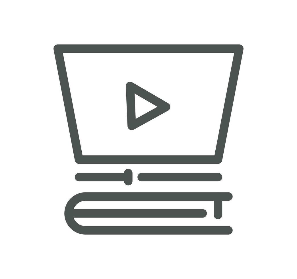 Online education related icon outline and linear vector. vector