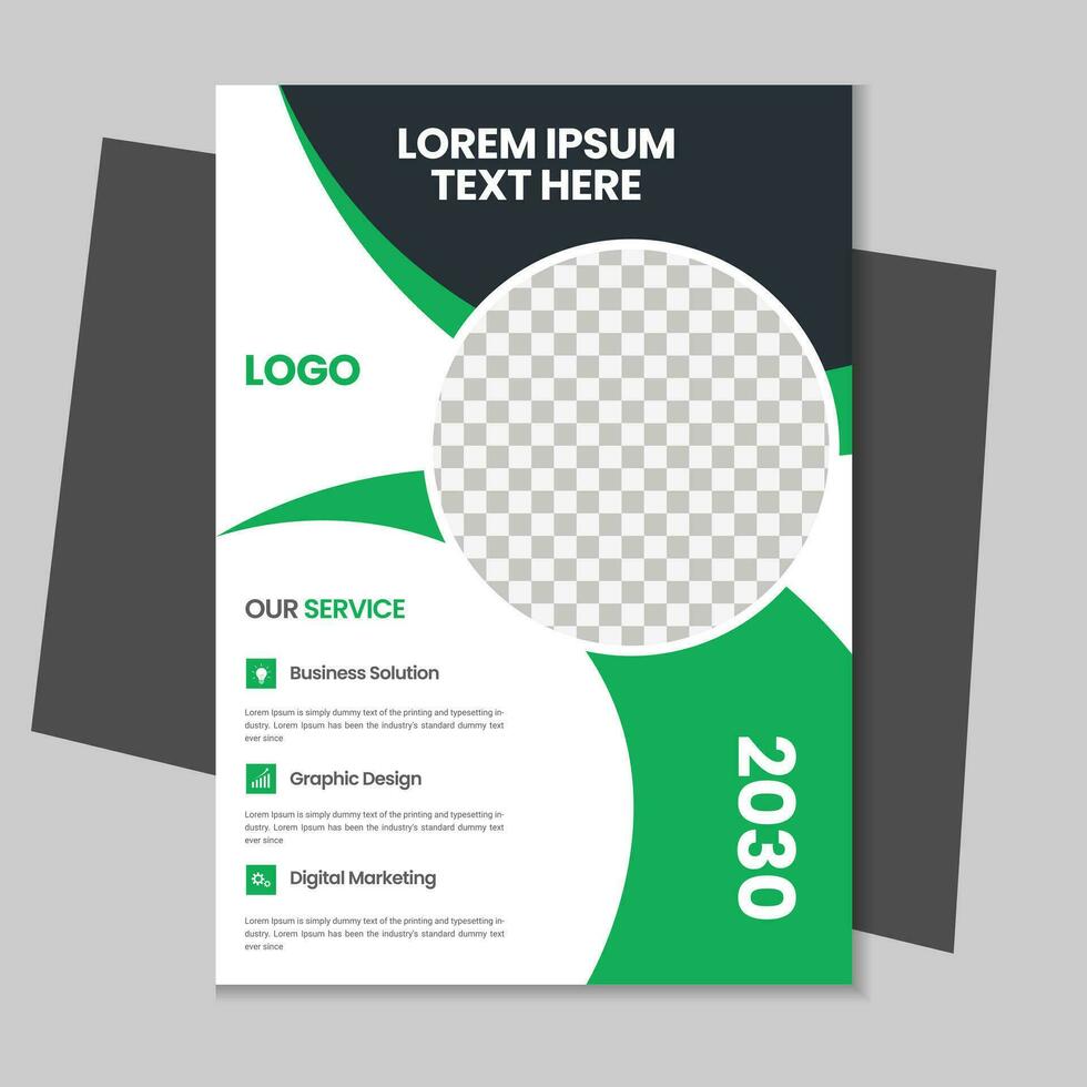 Free geometric vector shape and clean a4 flyer borchure template design, Corporate business flyer, Brochure design with mockup