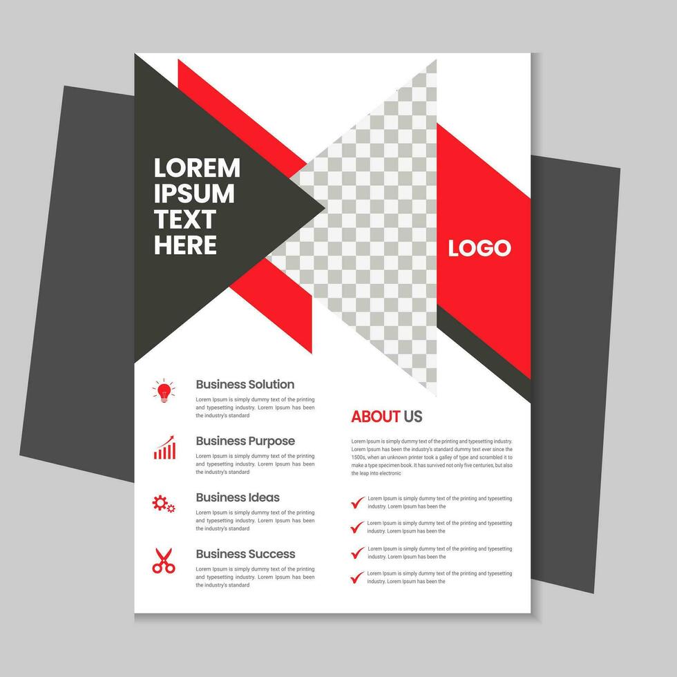 Free geometric vector shape and clean a4 flyer borchure template design, Corporate business flyer, Brochure design with mockup