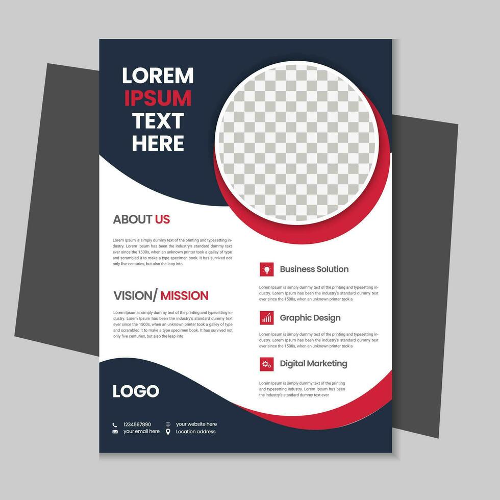 Free geometric vector shape and clean a4 flyer borchure template design, Corporate business flyer, Brochure design with mockup