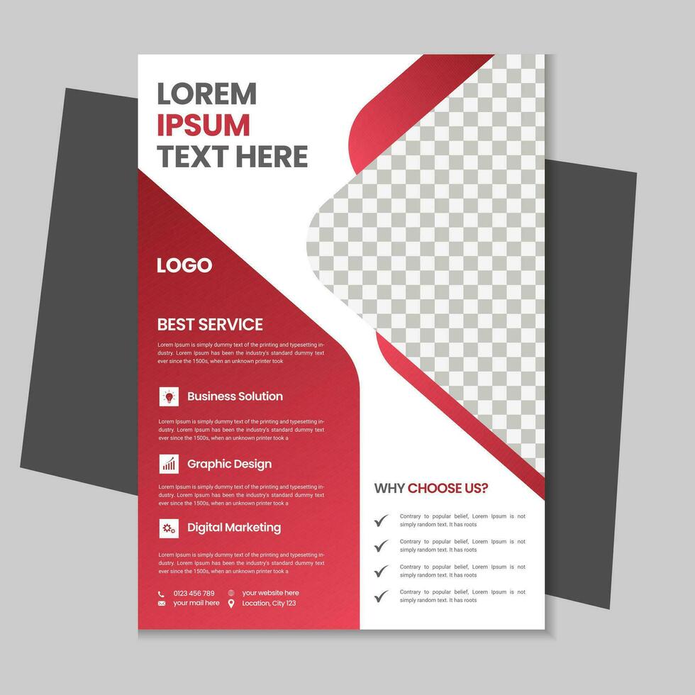 Free geometric vector shape and clean a4 flyer borchure template design, Corporate business flyer, Brochure design with mockup