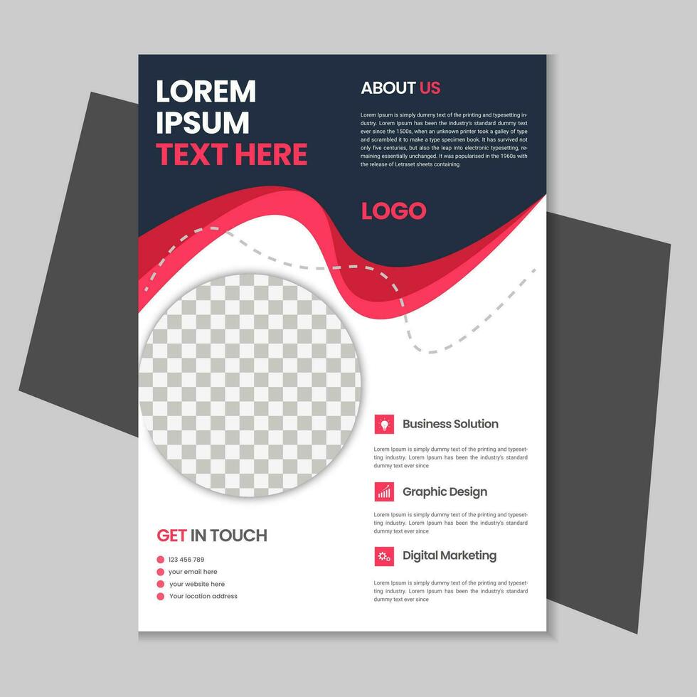 Free geometric vector shape and clean a4 flyer borchure template design, Corporate business flyer, Brochure design with mockup