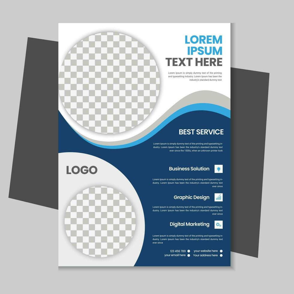 Free geometric vector shape and clean a4 flyer borchure template design, Corporate business flyer, Brochure design with mockup