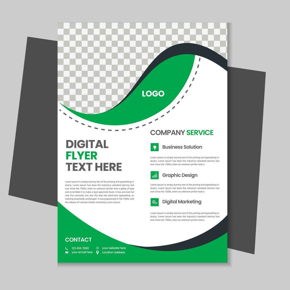 Free geometric vector shape and clean a4 flyer borchure template design, Corporate business flyer, Brochure design with mockup