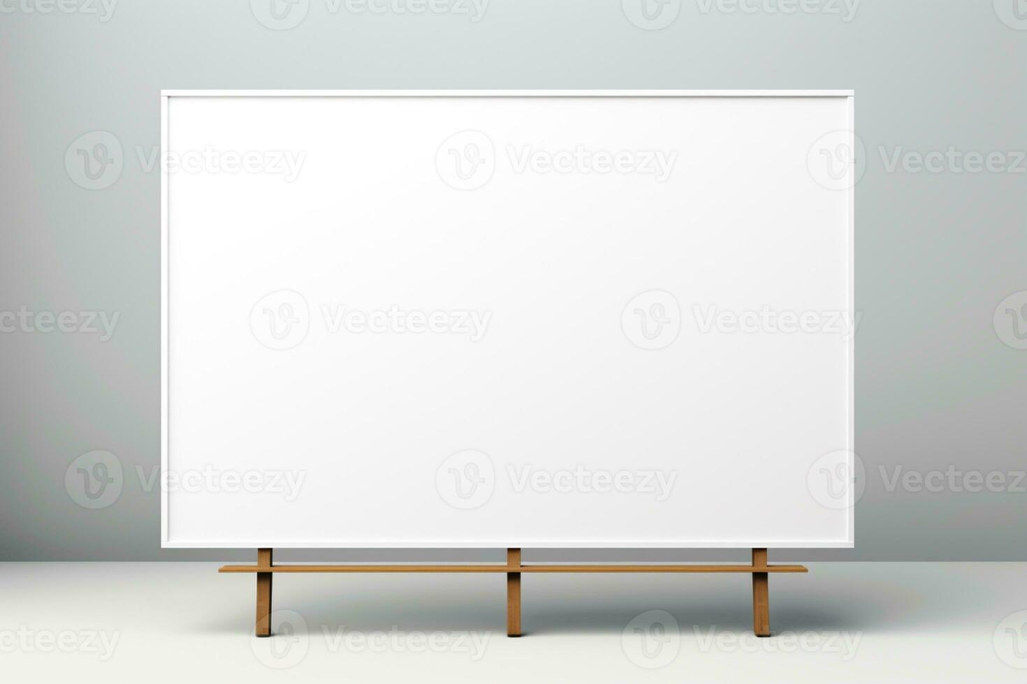 Blank white board on isolated White background ai generative photo