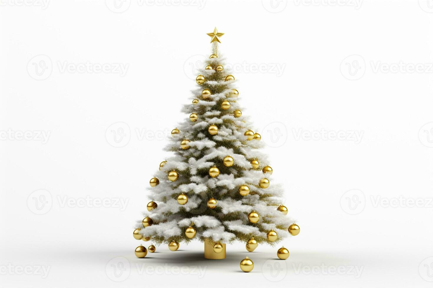 Christmas tree on isolated White background ai generative photo