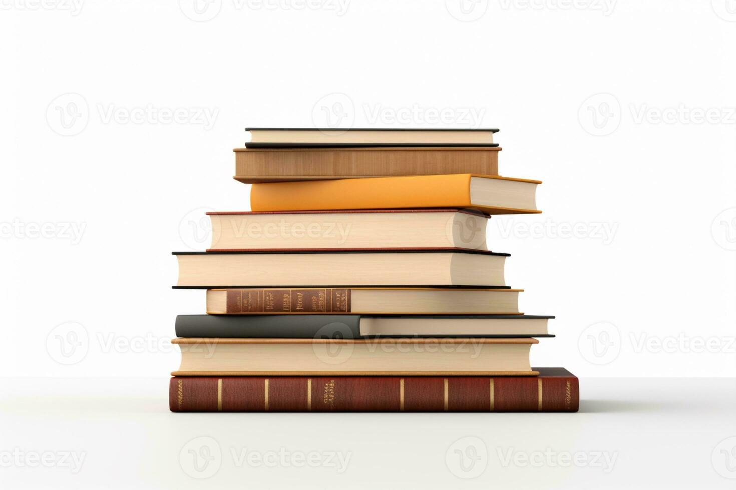 Books on isolated White background ai generative photo