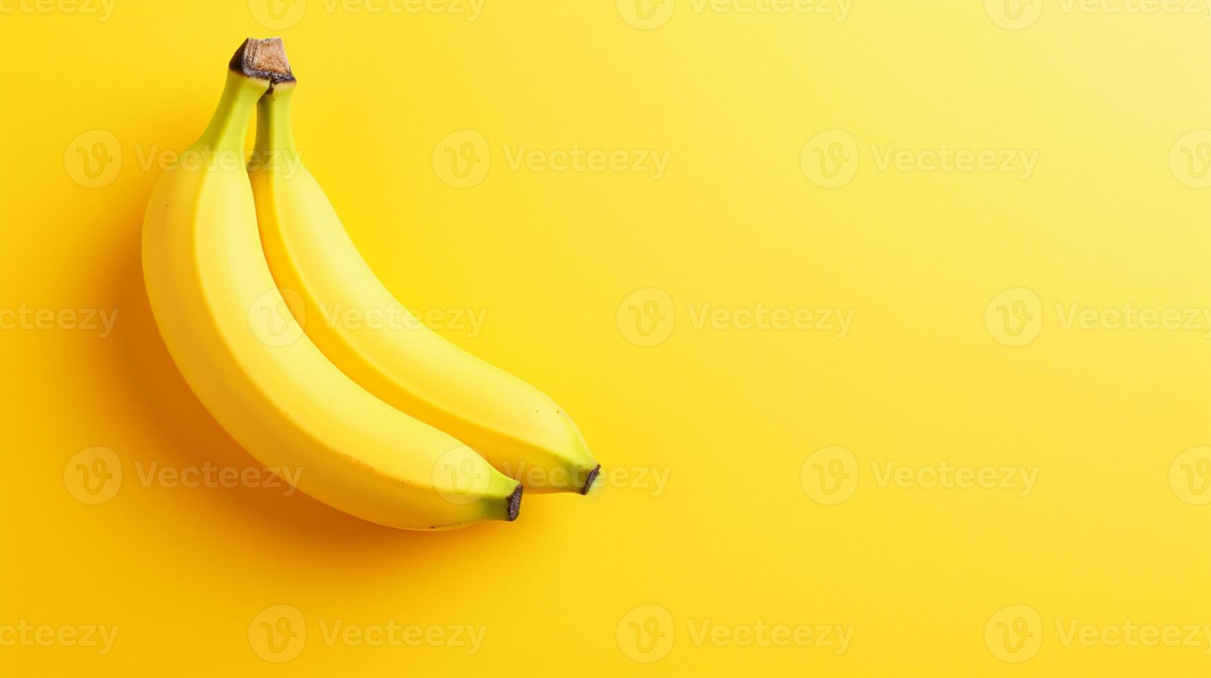 a banana on yellow pastel isolated background AI Generative photo