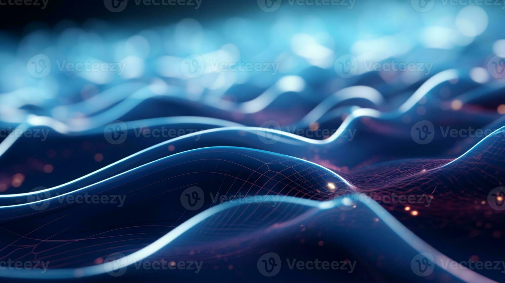 3d abstract iridescent wavy background. vibrant liquid reflection surface. neon holographic fluid distortion AI Generative photo