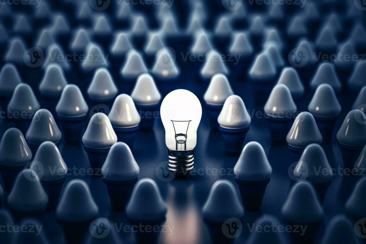 3d Yellow Lightbulbs Set , idea concept ai generative photo