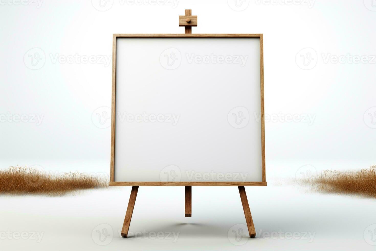 Blank white board on isolated White background ai generative photo