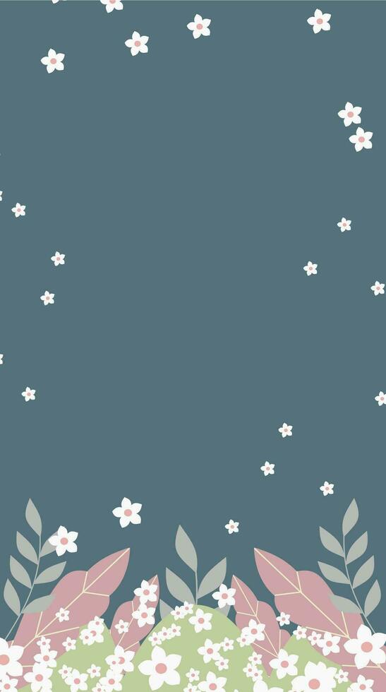 Hand drawn spring leaves background with for social media post or flyer. vector