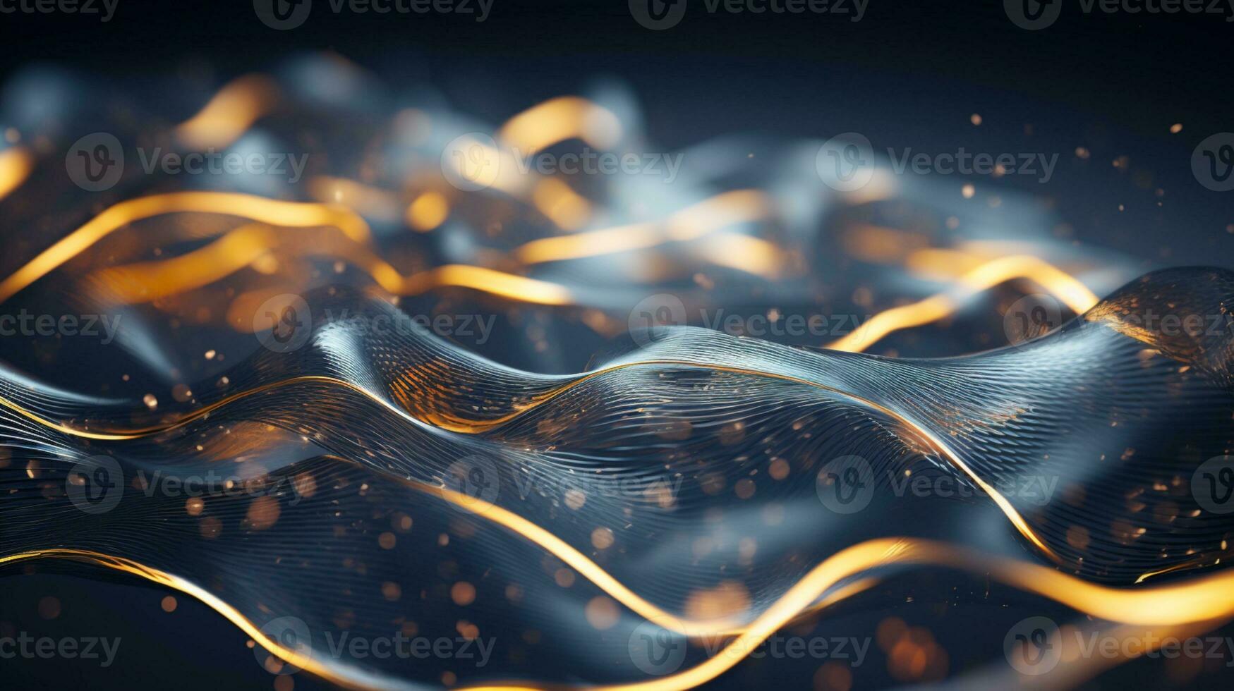 3d abstract iridescent metallic wavy background. vibrant liquid reflection surface. neon holographic fluid distortion AI Generative photo