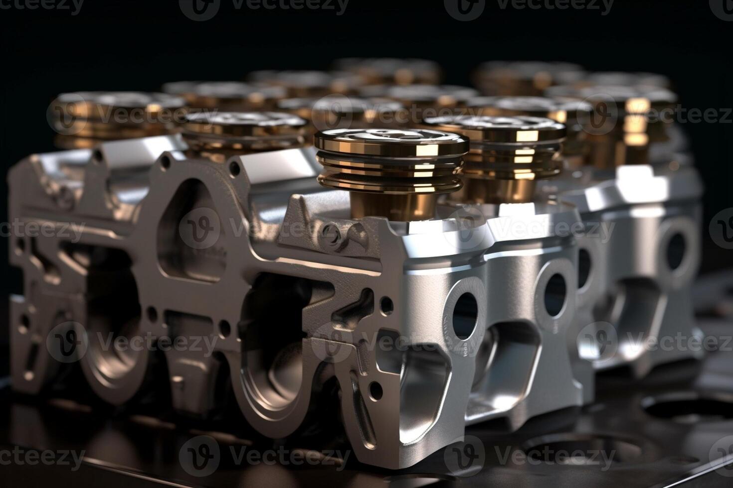 Camshaft close up two valve per cylinder system, Generative AI 29837024