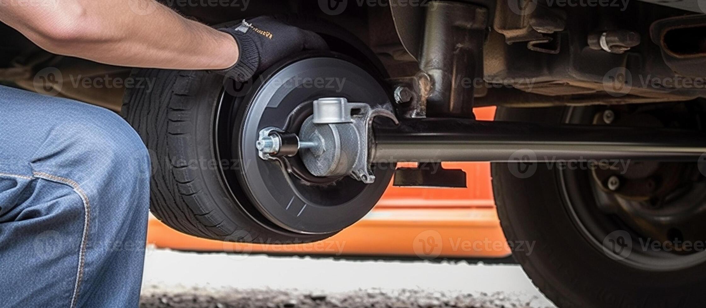 Change and repair clutch drive axle working underneath a lifted car