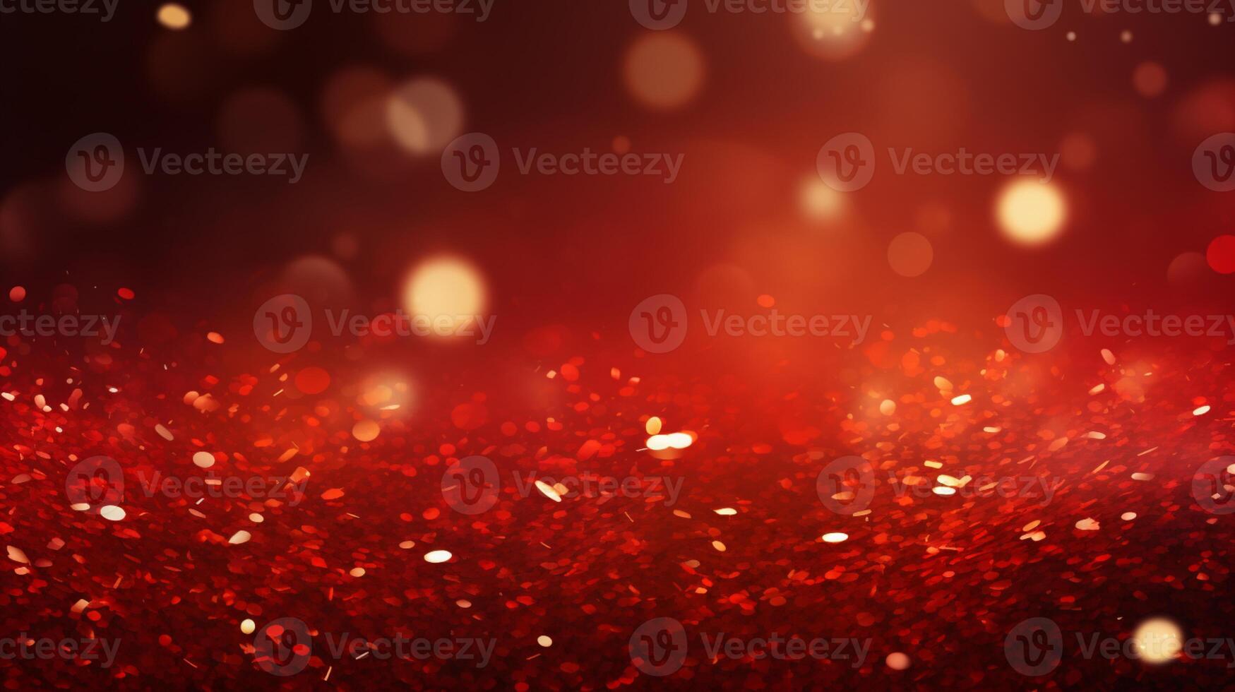 Red Christmas Background with Golden Glitter  AI Generative photo