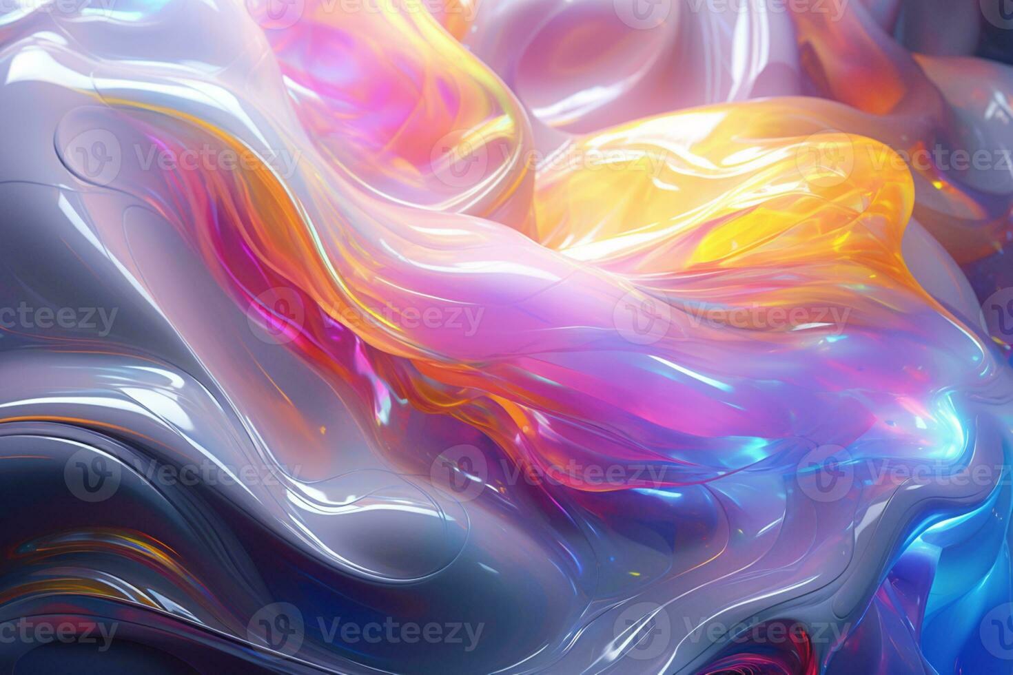 Realistic Metallic holographic iridescent gradient background ai generative photo
