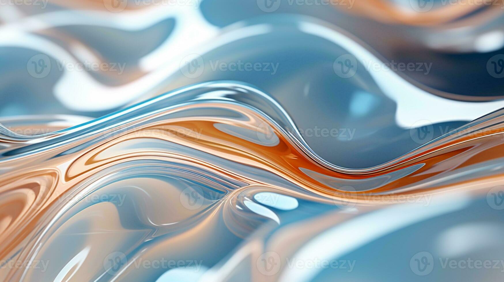 3d resumen iridiscente ondulado antecedentes. vibrante líquido reflexión superficie. neón holográfico fluido distorsión ai generativo foto