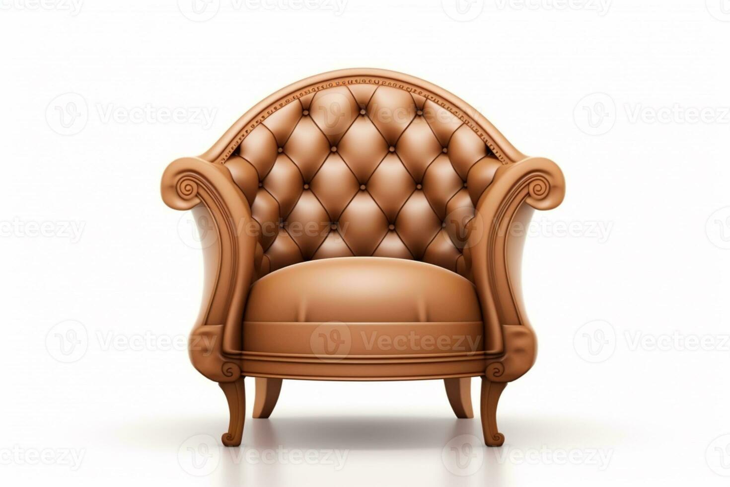 Modern single sofa on isolated White background ai generative photo