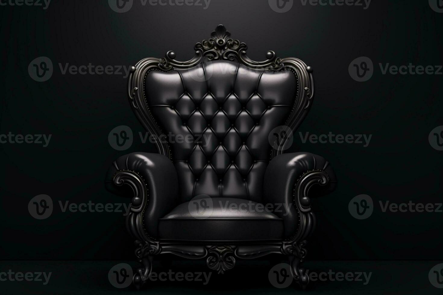Modern single sofa on isolated Black background ai generative photo