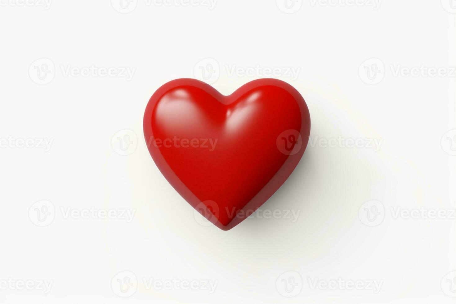 3d rojo corazón en aislado blanco antecedentes ai generativo foto