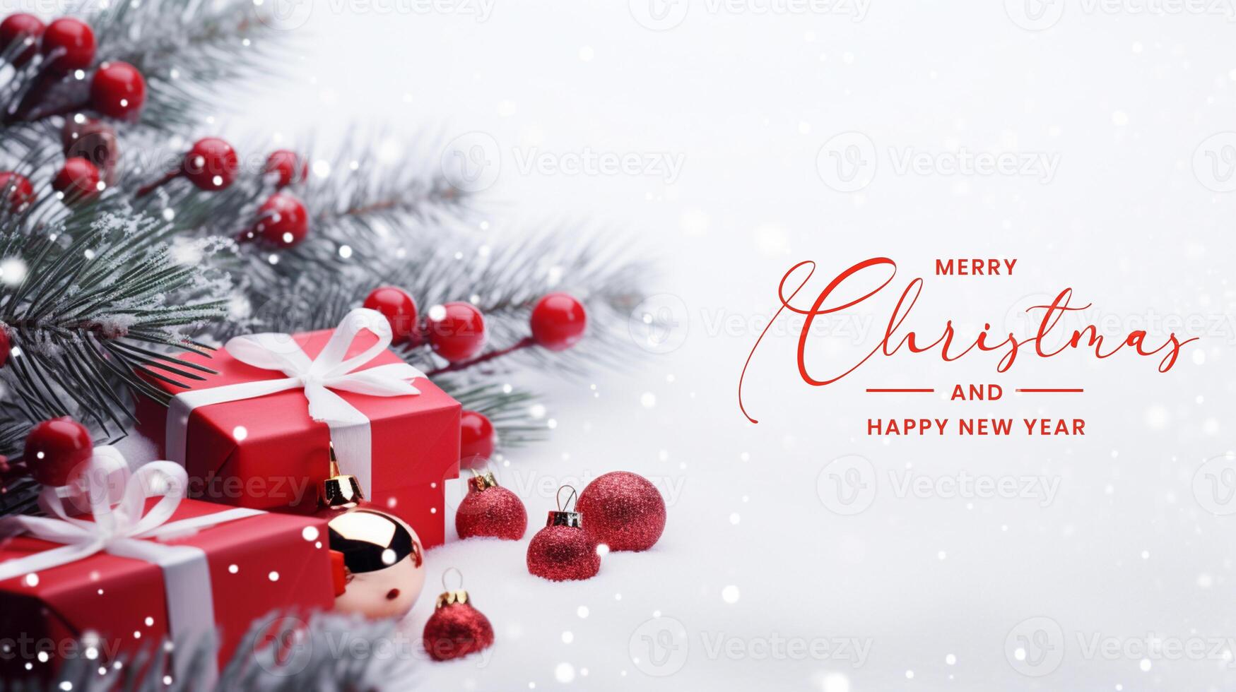 beautiful composition with Christmas ornaments on a white background photo