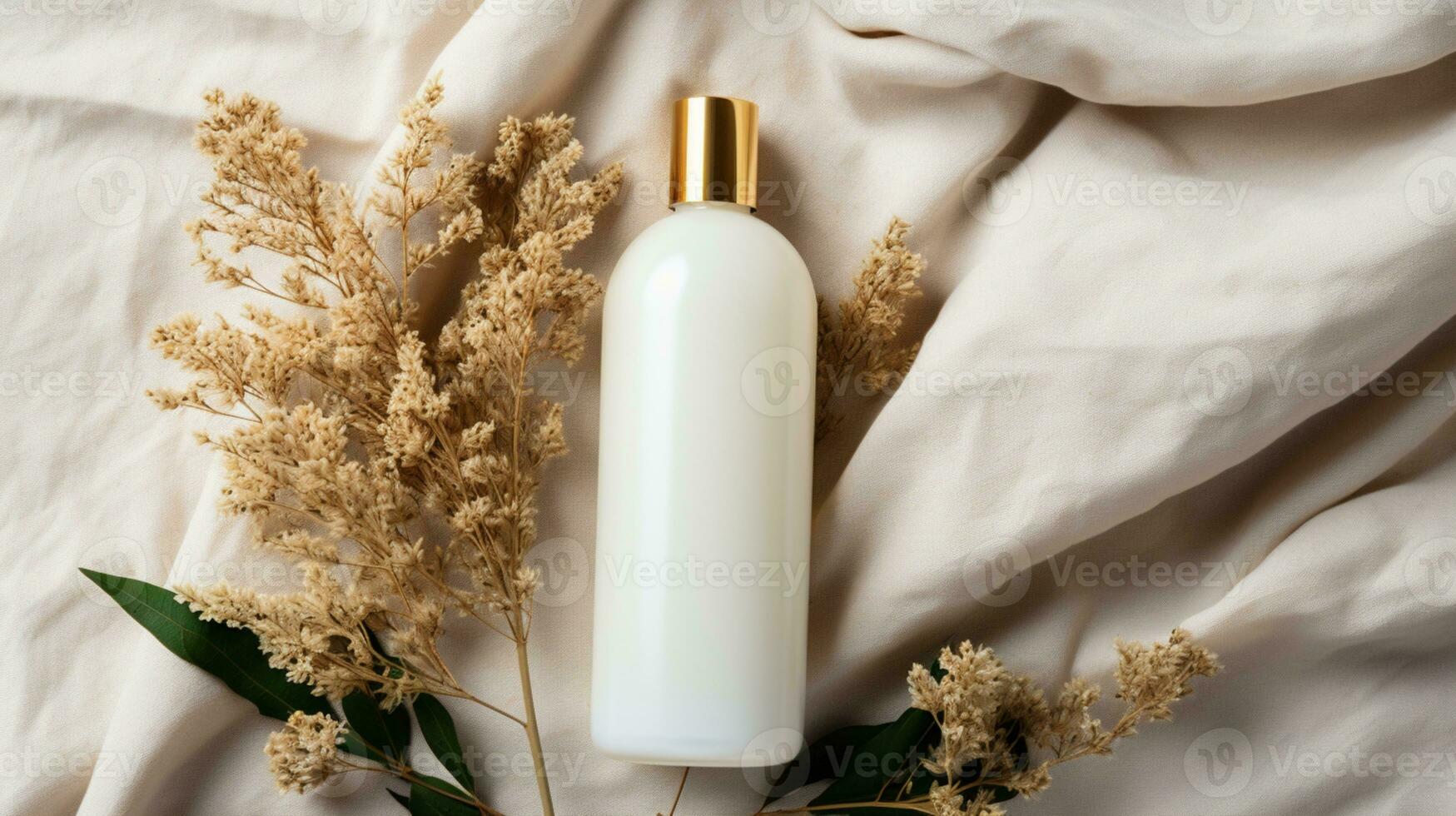 skin care product bottle, shampoo, lotion, with neural background AI Generative photo