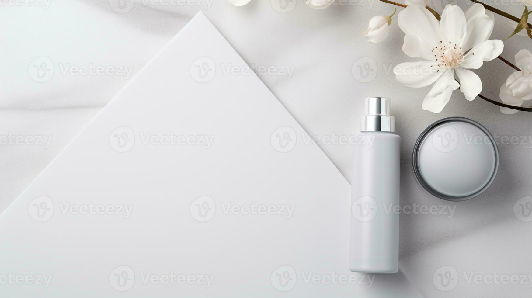 Top view of skin care product plastic tubes for cosmetics AI Generative photo
