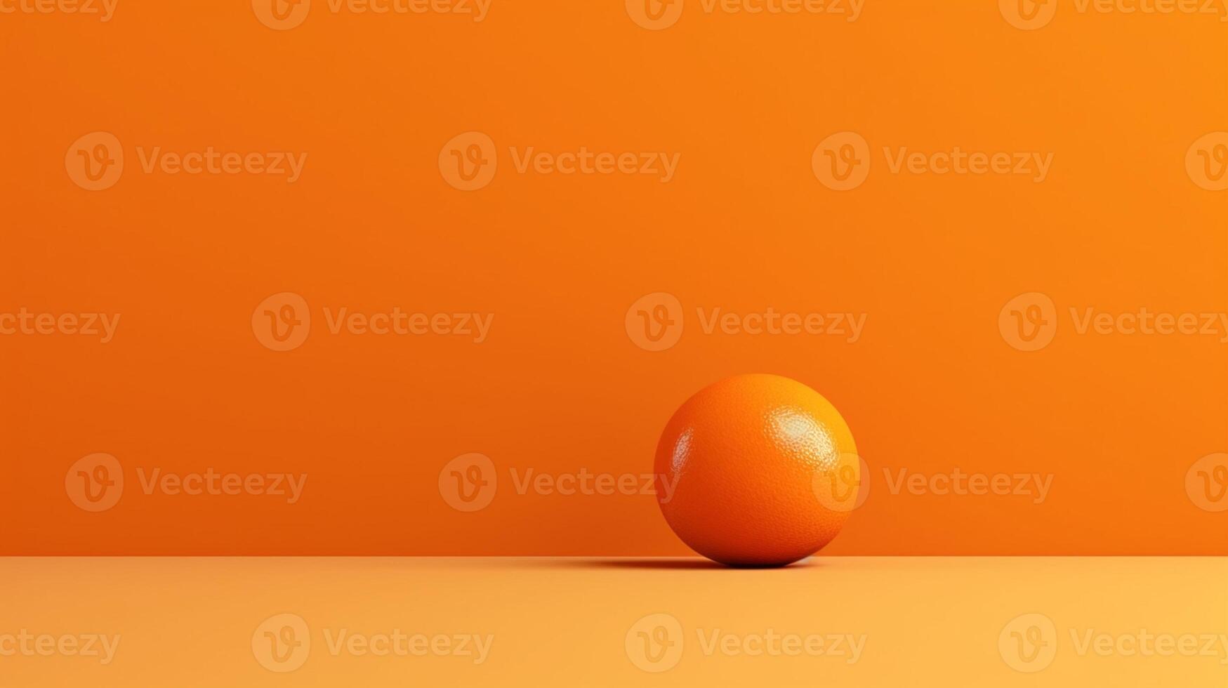 an orange on orange pastel isolated background AI Generative photo