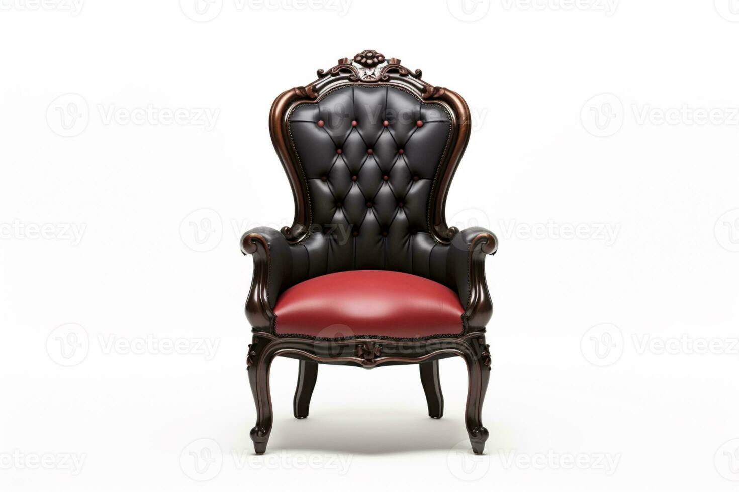 Black Royal chair on isolated White background ai generative photo