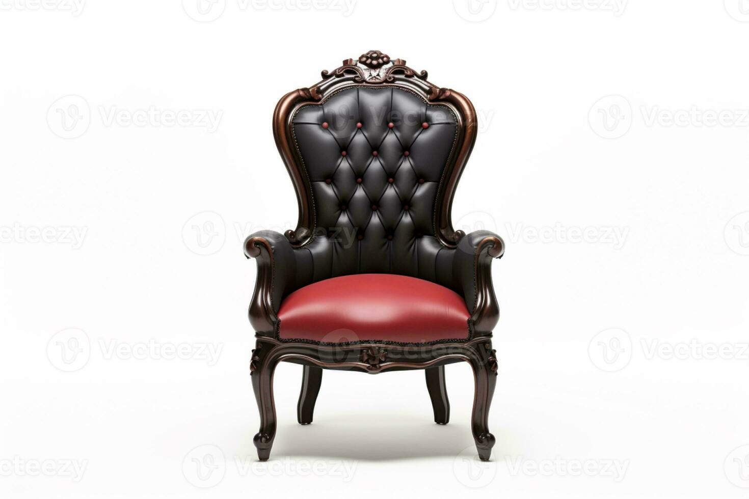 Black Royal chair on isolated White background ai generative photo