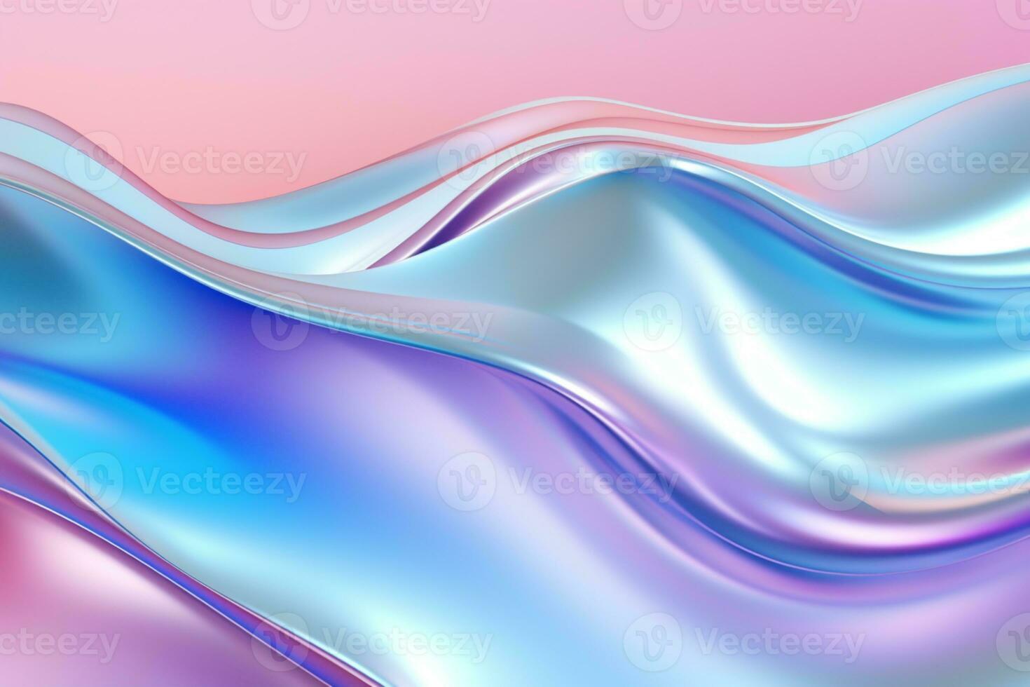 Realistic Metallic holographic iridescent gradient background ai generative photo