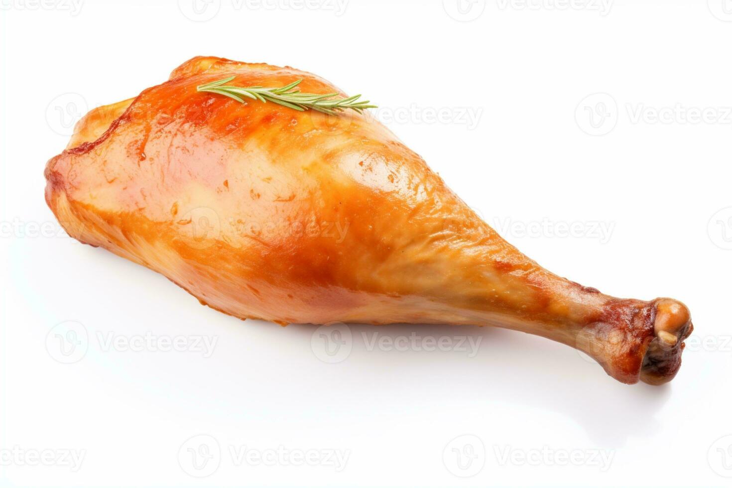 Chicken leg piece on isolated White background ai generative photo