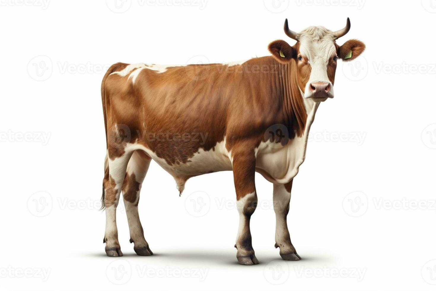 Cow on isolated White background ai generative photo