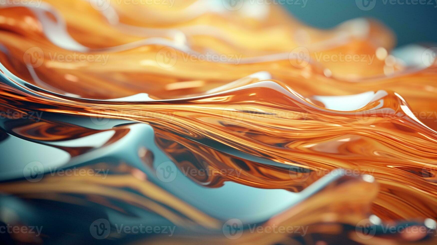 3d abstract iridescent wavy background. vibrant liquid reflection surface. neon holographic fluid distortion AI Generative photo