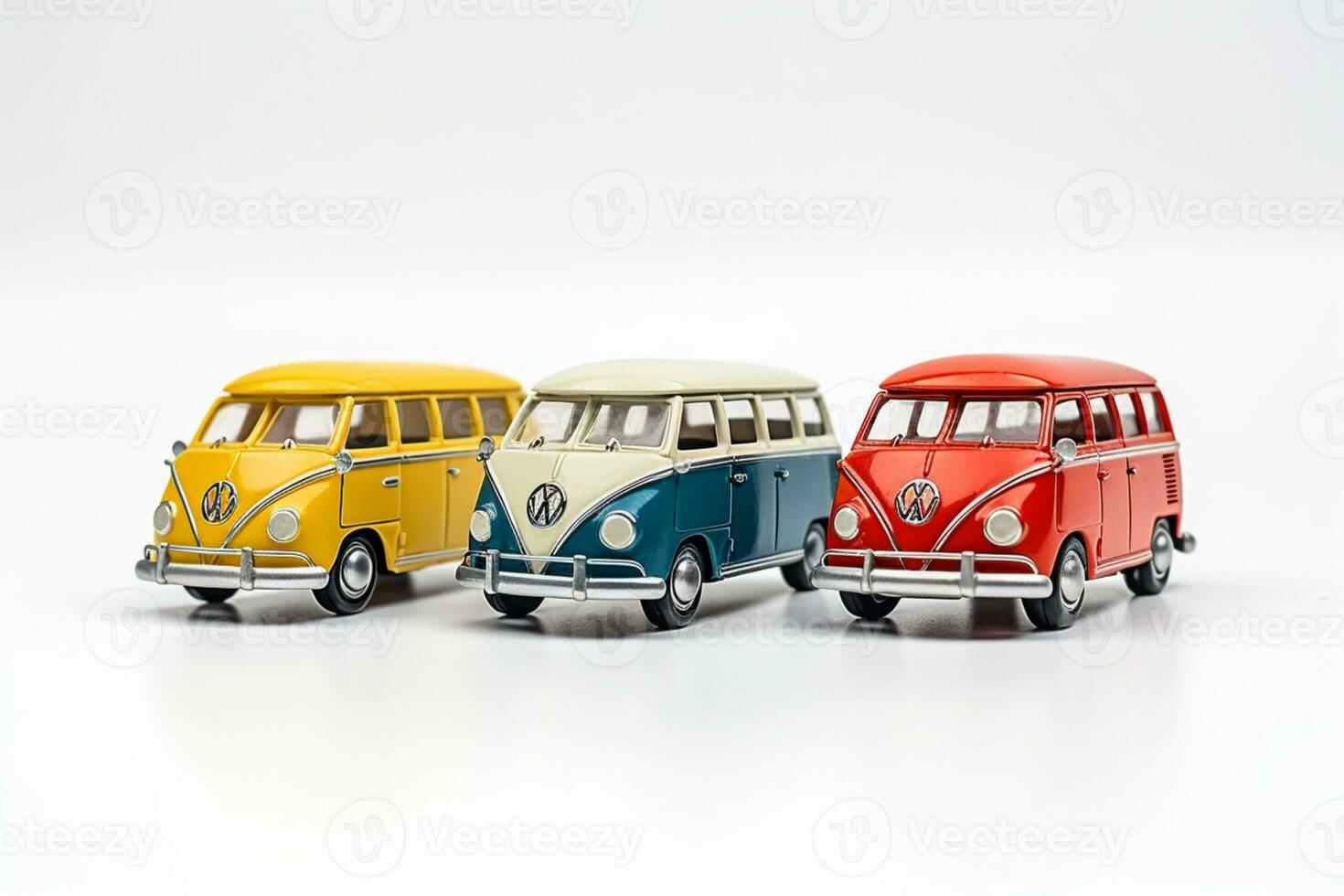 Toys and car on isolated White background ai generative photo