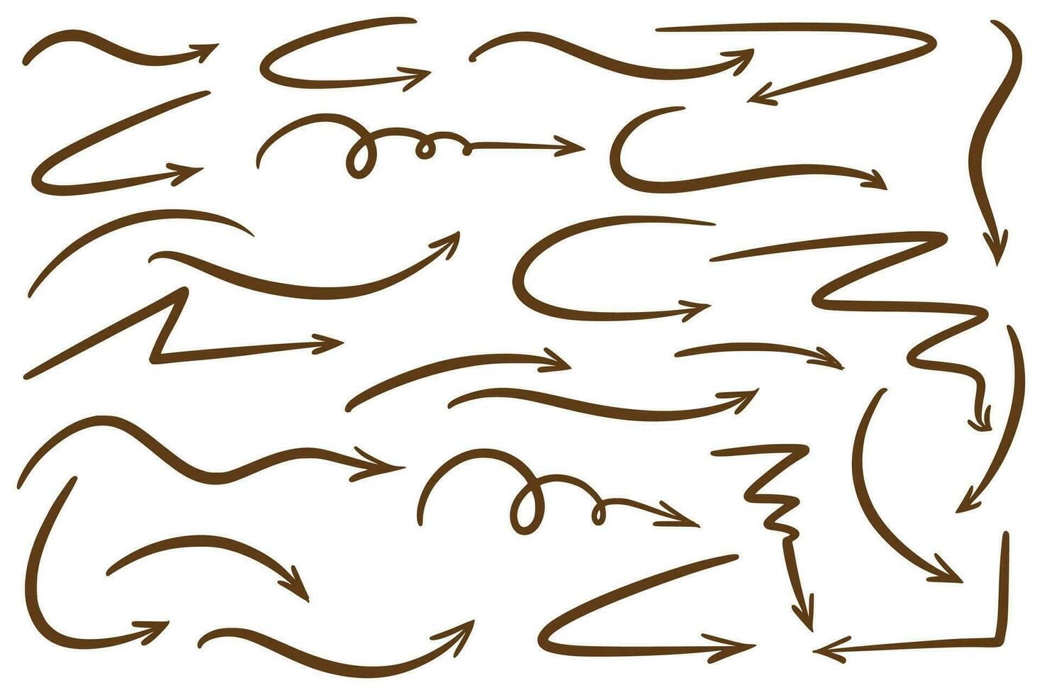 Hand drawn modern arrows set design vector