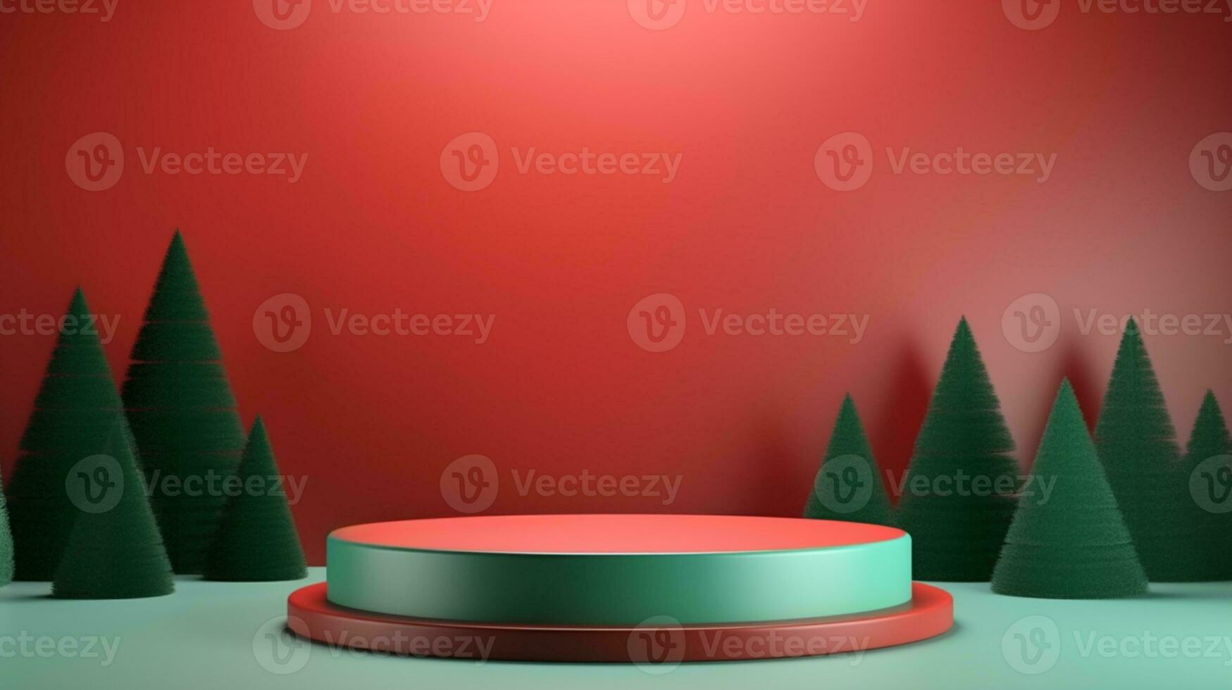 3d rendered Christmas theme podium empty stage ai generative photo