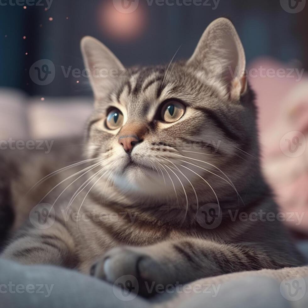 a close up shot of cat photo