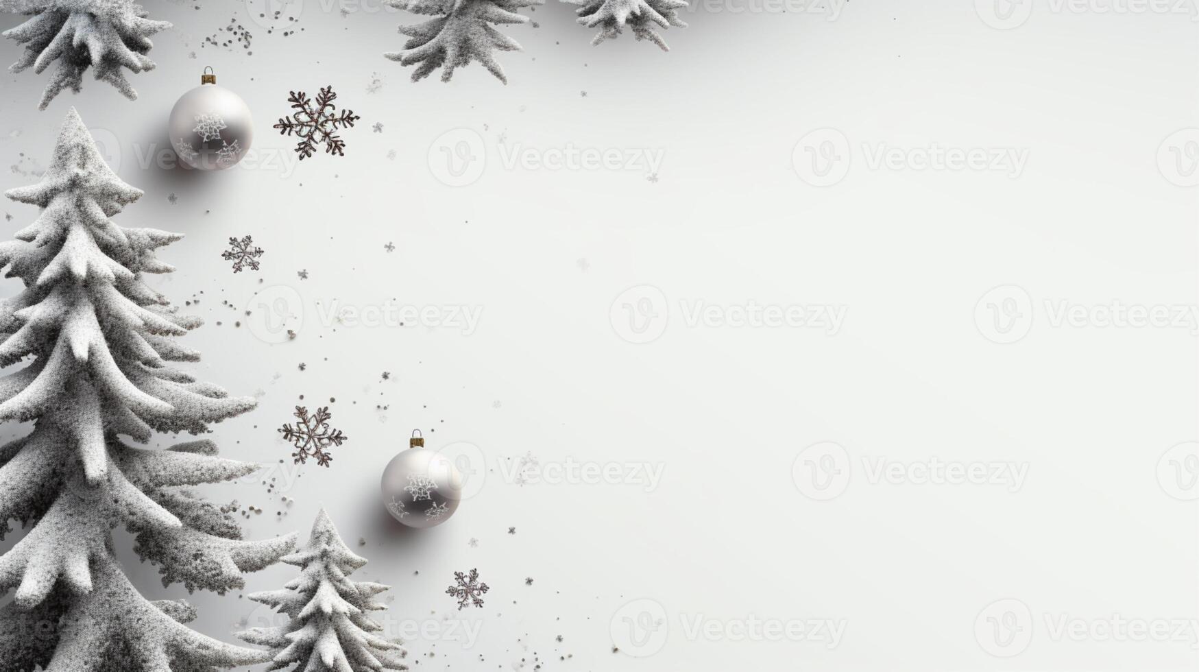 Christmas ornaments with gift boxes , fir and copy space photo