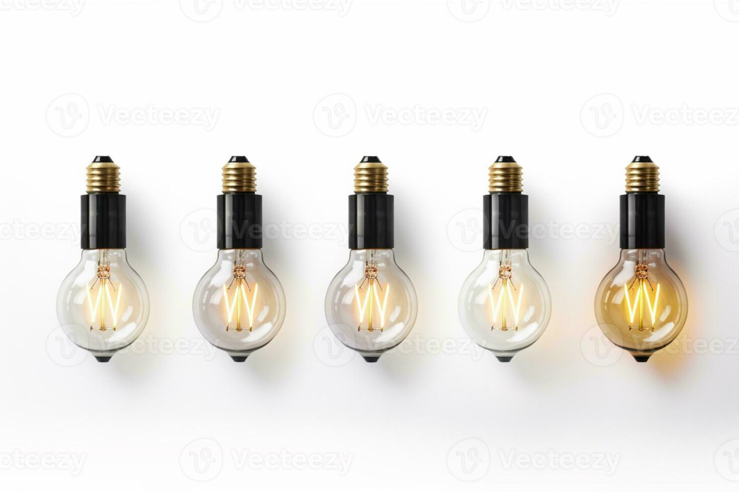 Light Bulb on isolated White background ai generative photo