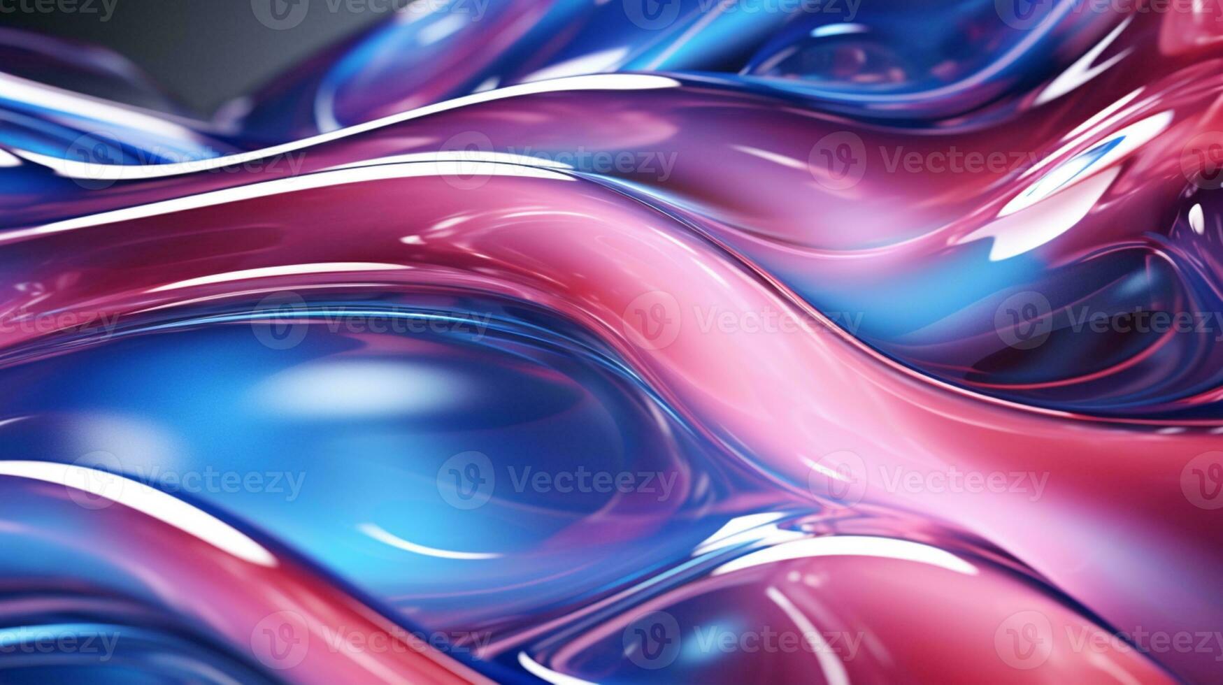 3d abstract iridescent wavy background. vibrant liquid reflection surface. neon holographic fluid distortion AI Generative photo